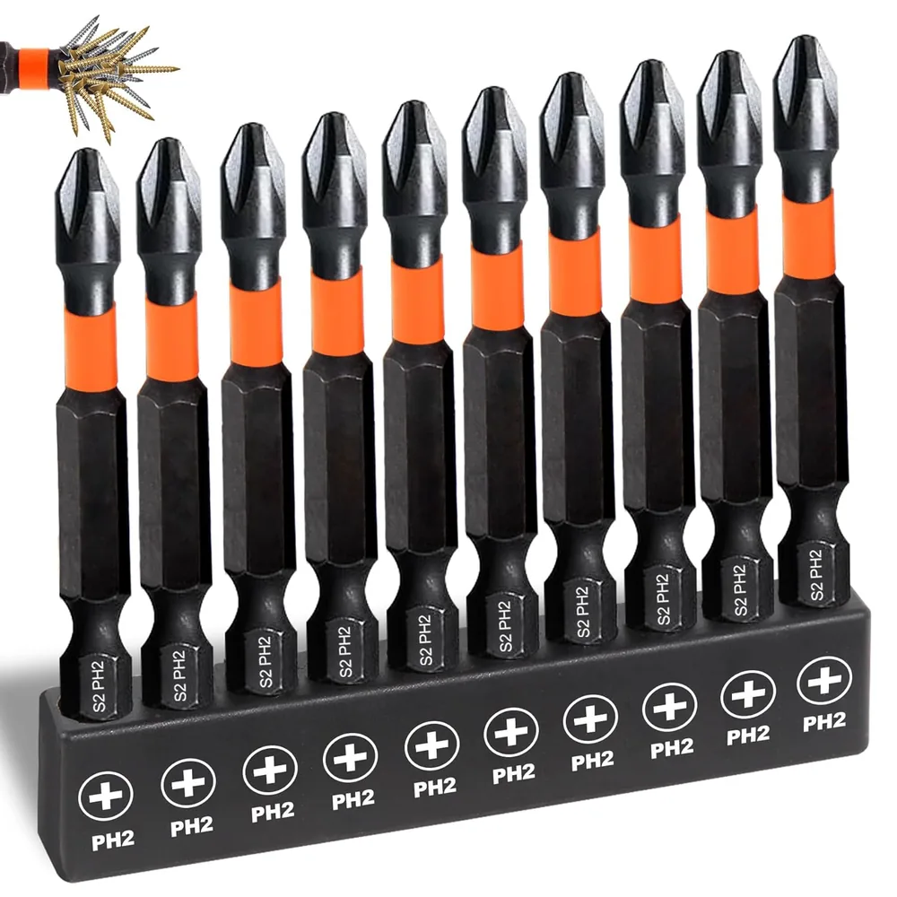MOYOTEC Phillips Impact Batch Head Hardness Screwdriver Bit Ph2 Magnetic Cross Bit Set Screw Driver 