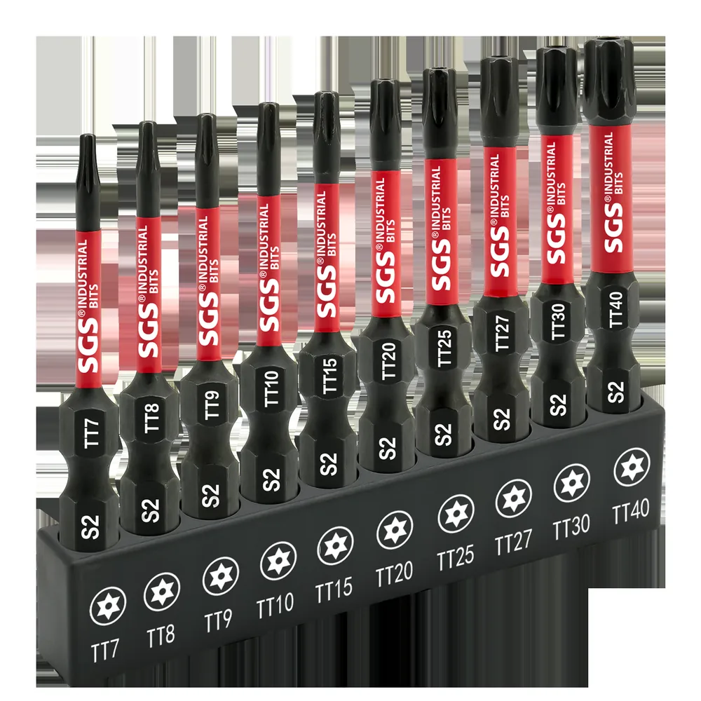 MOYOTEC 10PCS 50mm Impact Screwdriver Bit Set 1/4 Torx with Hole Screwdriver Bit Multifunction Porta