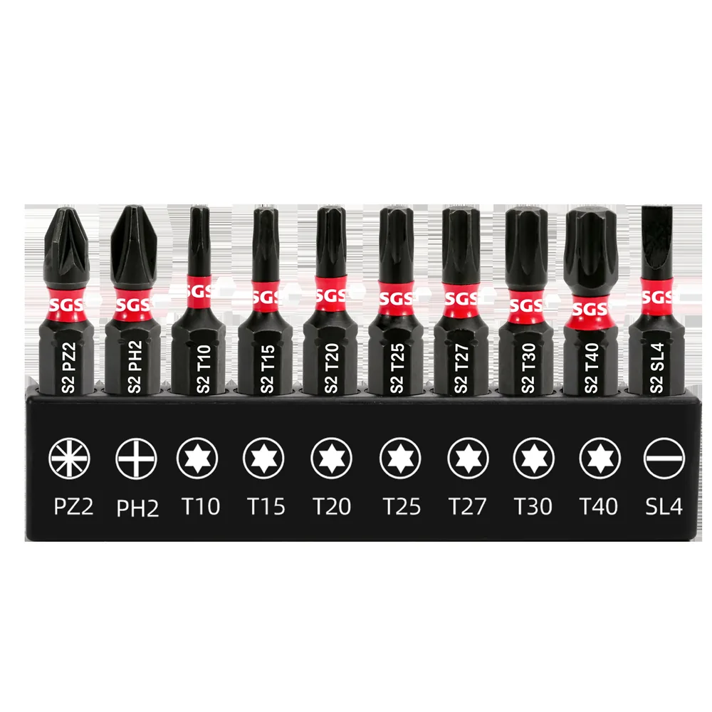 MOYOTEC 10PCS Stainless Steel 25mm Impact Screwdriver Bit Set Phillips Slot Torx Multifunction Porta